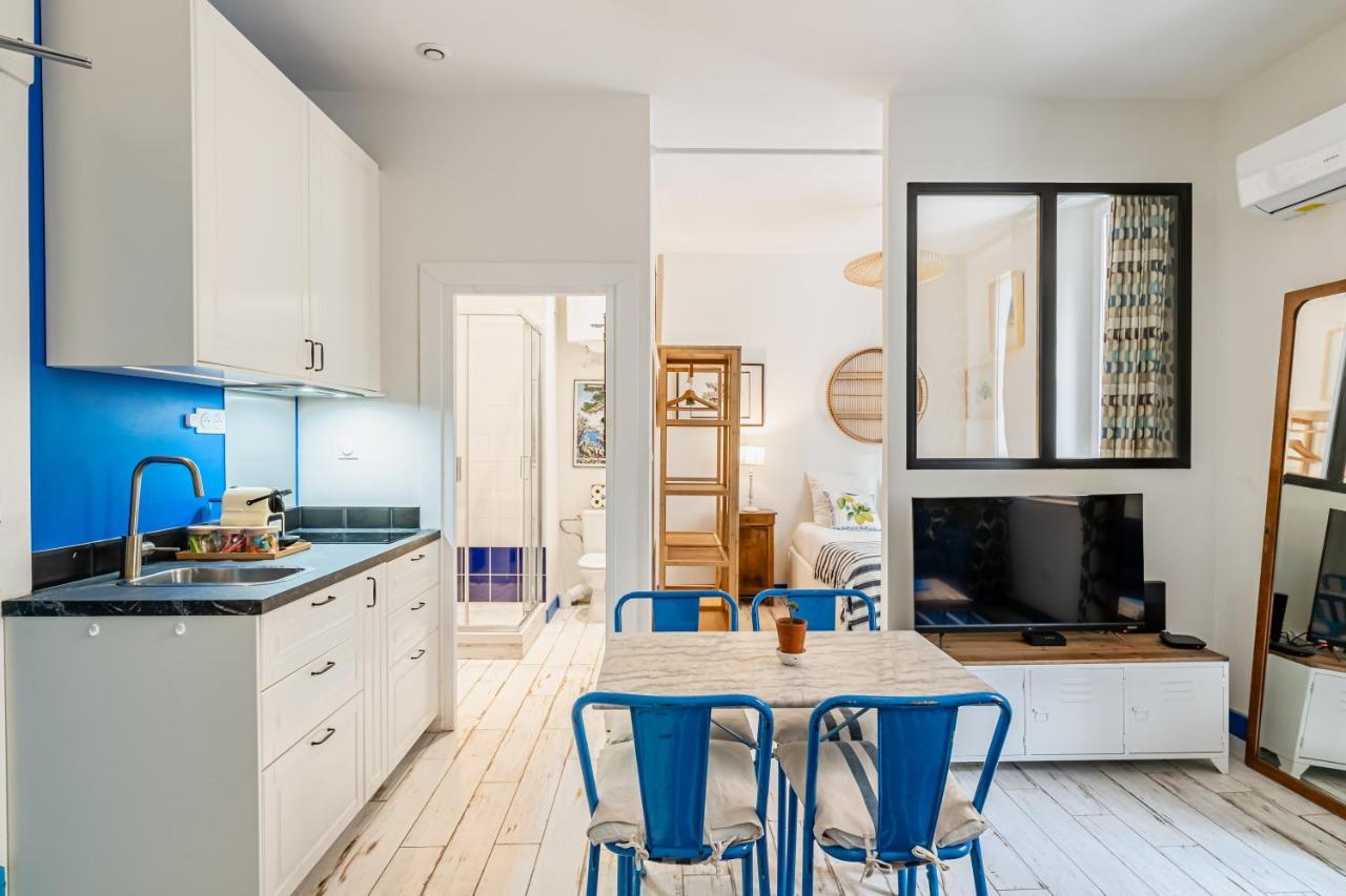 Studio Bleu 29M2, 120M Vieux-Port , Clim ,Wifi, Acces Autonome Avec Code Marsilya Dış mekan fotoğraf